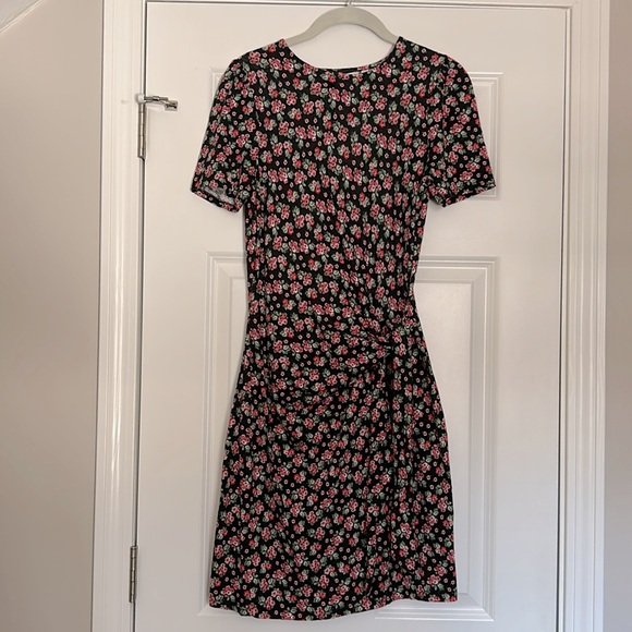 Boden Knot Front Floral Jersey Dress Wome's Size 4 - Picture 4 of 6